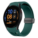 Richard magnetisches faltbares schwarzes Schnallensilikon-Uhrenarmband, für Samsung Galaxy Watch FE 40mm, für Samsung Galaxy Watch 7 40 / 44mm, für Samsung Galaxy Watch 6 Classic 43 / 47mm
