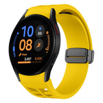 Richard magnetisches faltbares schwarzes Schnallensilikon-Uhrenarmband, für Samsung Galaxy Watch FE 40mm, für Samsung Galaxy Watch 7 40 / 44mm, für Samsung Galaxy Watch 6 Classic 43 / 47mm