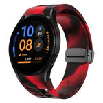 Richard magnetisches faltbares schwarzes Schnallensilikon-Uhrenarmband, für Samsung Galaxy Watch FE 40mm, für Samsung Galaxy Watch 7 40 / 44mm, für Samsung Galaxy Watch 6 Classic 43 / 47mm