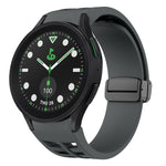 Richard Magnetic Folding Black Buckle Silicone Watch Band, For Samsung Galaxy Watch 6 40 / 44mm, For Sansung Galaxy Watch 5 Pro Golf Edition, For Samsung Galaxy Watch 5 Golf Edition