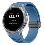 Richard magnetisches faltbares schwarzes Schnallensilikon-Uhrenarmband, für Samsung Galaxy Watch FE 40mm, für Samsung Galaxy Watch 7 40 / 44mm, für Samsung Galaxy Watch 6 Classic 43 / 47mm