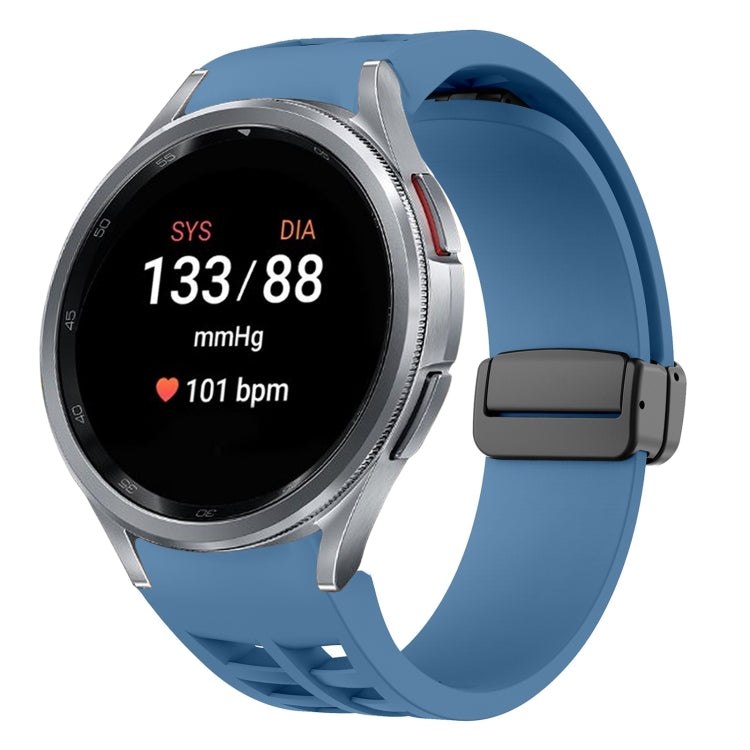 Richard magnetisches faltbares schwarzes Schnallensilikon-Uhrenarmband, für Samsung Galaxy Watch FE 40mm, für Samsung Galaxy Watch 7 40 / 44mm, für Samsung Galaxy Watch 6 Classic 43 / 47mm