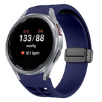 Richard magnetisches faltbares schwarzes Schnallensilikon-Uhrenarmband, für Samsung Galaxy Watch FE 40mm, für Samsung Galaxy Watch 7 40 / 44mm, für Samsung Galaxy Watch 6 Classic 43 / 47mm