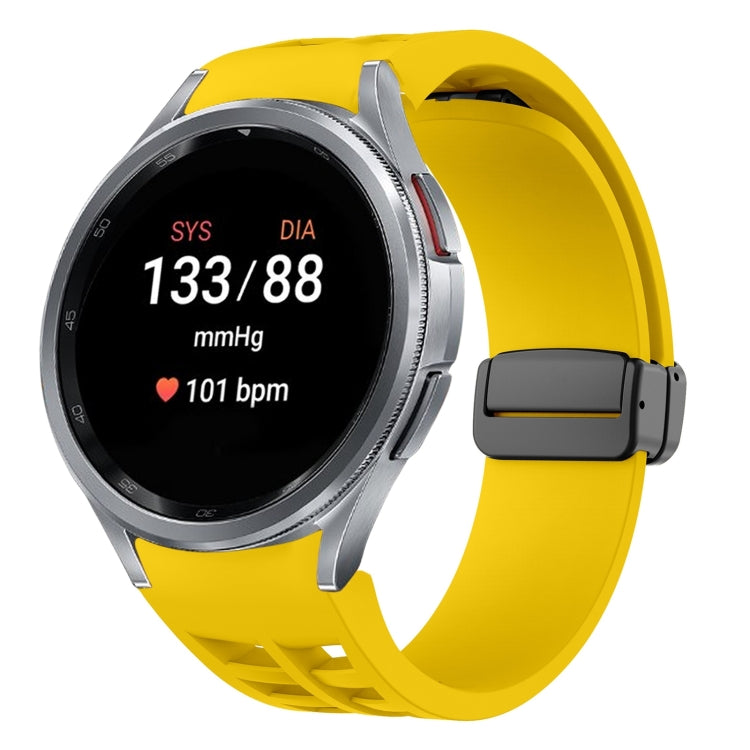 Richard magnetisches faltbares schwarzes Schnallensilikon-Uhrenarmband, für Samsung Galaxy Watch FE 40mm, für Samsung Galaxy Watch 7 40 / 44mm, für Samsung Galaxy Watch 6 Classic 43 / 47mm