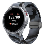 Richard magnetisches faltbares schwarzes Schnallensilikon-Uhrenarmband, für Samsung Galaxy Watch FE 40mm, für Samsung Galaxy Watch 7 40 / 44mm, für Samsung Galaxy Watch 6 Classic 43 / 47mm