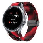 Richard magnetisches faltbares schwarzes Schnallensilikon-Uhrenarmband, für Samsung Galaxy Watch FE 40mm, für Samsung Galaxy Watch 7 40 / 44mm, für Samsung Galaxy Watch 6 Classic 43 / 47mm