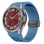 Richard magnetisches faltbares schwarzes Schnallensilikon-Uhrenarmband, für Samsung Galaxy Watch FE 40mm, für Samsung Galaxy Watch 7 40 / 44mm, für Samsung Galaxy Watch 6 Classic 43 / 47mm