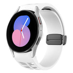 Richard magnetisches faltbares schwarzes Schnallensilikon-Uhrenarmband, für Samsung Galaxy Watch 5 40 / 44mm, für Samsung Galaxy Watch 5 Pro 45mm, für Samsung Galaxy Watch 4 40 / 44mm