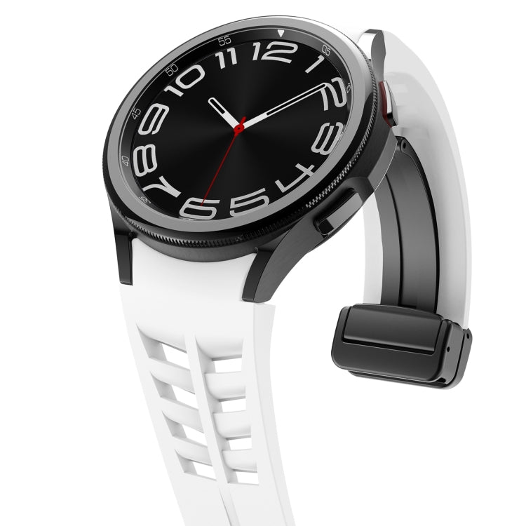 Richard magnetisches faltbares schwarzes Schnallensilikon-Uhrenarmband, für Samsung Galaxy Watch 5 40 / 44mm, für Samsung Galaxy Watch 5 Pro 45mm, für Samsung Galaxy Watch 4 40 / 44mm