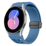 Richard magnetisches faltbares schwarzes Schnallensilikon-Uhrenarmband, für Samsung Galaxy Watch 5 40 / 44mm, für Samsung Galaxy Watch 5 Pro 45mm, für Samsung Galaxy Watch 4 40 / 44mm