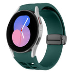Richard magnetisches faltbares schwarzes Schnallensilikon-Uhrenarmband, für Samsung Galaxy Watch 5 40 / 44mm, für Samsung Galaxy Watch 5 Pro 45mm, für Samsung Galaxy Watch 4 40 / 44mm