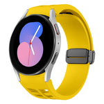 Richard magnetisches faltbares schwarzes Schnallensilikon-Uhrenarmband, für Samsung Galaxy Watch 5 40 / 44mm, für Samsung Galaxy Watch 5 Pro 45mm, für Samsung Galaxy Watch 4 40 / 44mm
