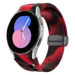 Richard magnetisches faltbares schwarzes Schnallensilikon-Uhrenarmband, für Samsung Galaxy Watch 5 40 / 44mm, für Samsung Galaxy Watch 5 Pro 45mm, für Samsung Galaxy Watch 4 40 / 44mm
