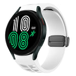 Richard magnetisches faltbares schwarzes Schnallensilikon-Uhrenarmband, für Samsung Galaxy Watch 5 40 / 44mm, für Samsung Galaxy Watch 5 Pro 45mm, für Samsung Galaxy Watch 4 40 / 44mm