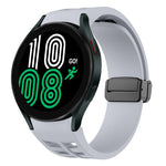 Richard magnetisches faltbares schwarzes Schnallensilikon-Uhrenarmband, für Samsung Galaxy Watch 5 40 / 44mm, für Samsung Galaxy Watch 5 Pro 45mm, für Samsung Galaxy Watch 4 40 / 44mm