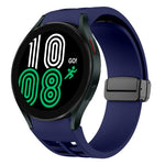 Richard magnetisches faltbares schwarzes Schnallensilikon-Uhrenarmband, für Samsung Galaxy Watch 5 40 / 44mm, für Samsung Galaxy Watch 5 Pro 45mm, für Samsung Galaxy Watch 4 40 / 44mm