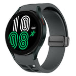 Richard magnetisches faltbares schwarzes Schnallensilikon-Uhrenarmband, für Samsung Galaxy Watch 5 40 / 44mm, für Samsung Galaxy Watch 5 Pro 45mm, für Samsung Galaxy Watch 4 40 / 44mm