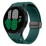 Richard magnetisches faltbares schwarzes Schnallensilikon-Uhrenarmband, für Samsung Galaxy Watch 5 40 / 44mm, für Samsung Galaxy Watch 5 Pro 45mm, für Samsung Galaxy Watch 4 40 / 44mm