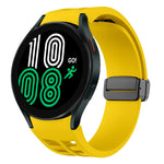 Richard magnetisches faltbares schwarzes Schnallensilikon-Uhrenarmband, für Samsung Galaxy Watch 5 40 / 44mm, für Samsung Galaxy Watch 5 Pro 45mm, für Samsung Galaxy Watch 4 40 / 44mm