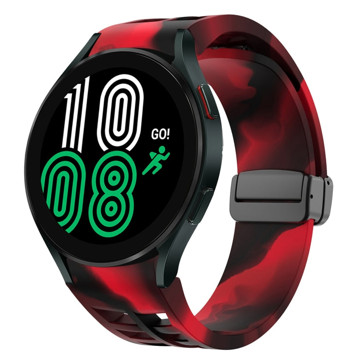 Richard magnetisches faltbares schwarzes Schnallensilikon-Uhrenarmband, für Samsung Galaxy Watch 5 40 / 44mm, für Samsung Galaxy Watch 5 Pro 45mm, für Samsung Galaxy Watch 4 40 / 44mm