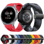 Richard magnetisches faltbares schwarzes Schnallensilikon-Uhrenarmband, für Samsung Galaxy Watch FE 40mm, für Samsung Galaxy Watch 7 40 / 44mm, für Samsung Galaxy Watch 6 Classic 43 / 47mm