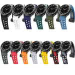 Richard magnetisches faltbares schwarzes Schnallensilikon-Uhrenarmband, für Samsung Galaxy Watch FE 40mm, für Samsung Galaxy Watch 7 40 / 44mm, für Samsung Galaxy Watch 6 Classic 43 / 47mm