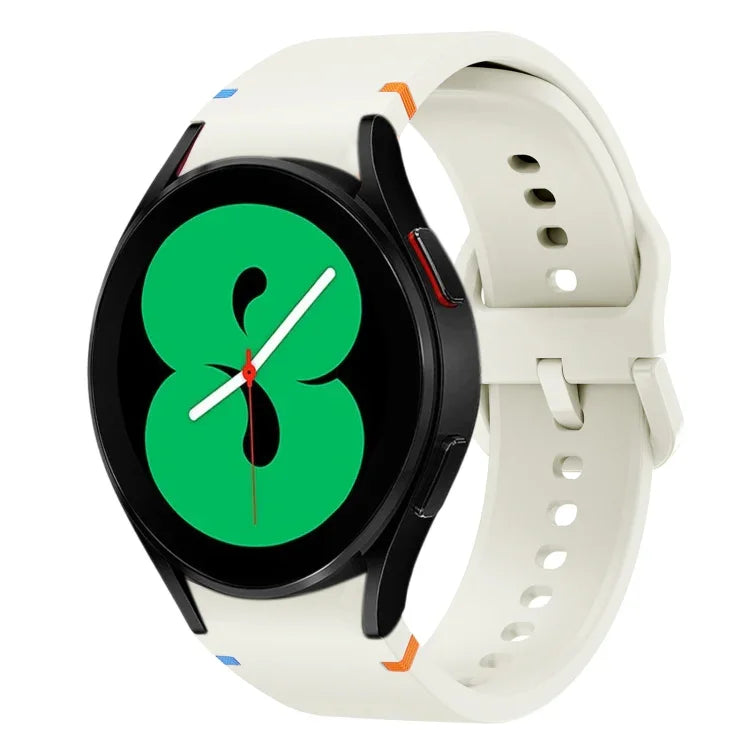 Flat Sewing Design Silicone Watch Band, For Sansung Galaxy Watch5 Pro 45mm, Fou Samsung Galaxy Watch 4 40 / 44mm, For Samsung Galaxy Watch 4 Classic 42 / 46mm