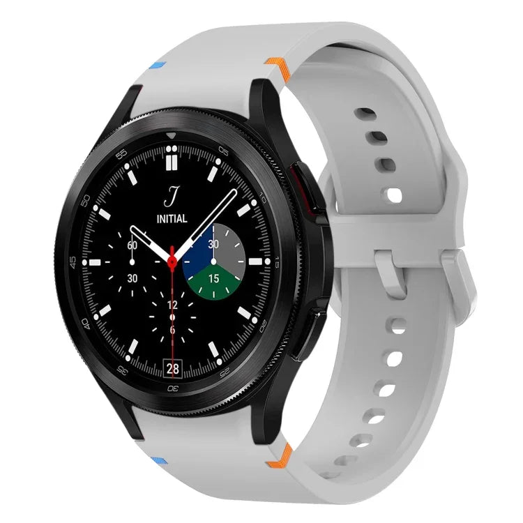 Flat Sewing Design Silicone Watch Band, For Sansung Galaxy Watch5 Pro 45mm, Fou Samsung Galaxy Watch 4 40 / 44mm, For Samsung Galaxy Watch 4 Classic 42 / 46mm