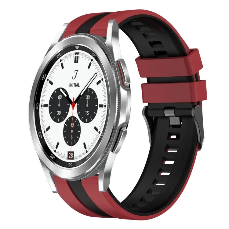 20 mm breites, zweifarbiges Sport-Silikonarmband für Samsung Galaxy Watch 4 Classic (42 mm), Samsung Galaxy Watch Active 2 (44 mm) und Samsung Galaxy Watch Active 2 (40 mm).