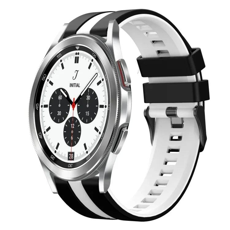 20mm Two Color Sports Silicone Watch Band, For Samsung  Galaxy Watch 4 Classic 42mm, For Samsung Galaxy Watch Active 2 44mm, For Samsung Galaxy Watch Active 2 40mm