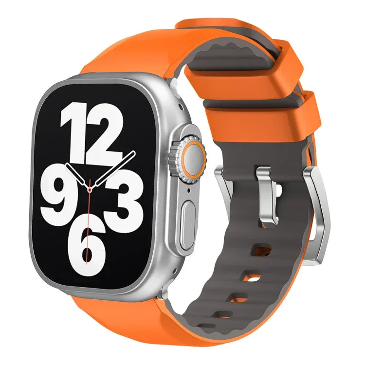 Zweifarbiges Silikonarmband, für Apple Watch Series 8 (41 mm), Apple Watch Series 8 (45 mm), Apple Watch SE (2022, 40 mm) und Apple Watch SE (2022, 44 mm)
