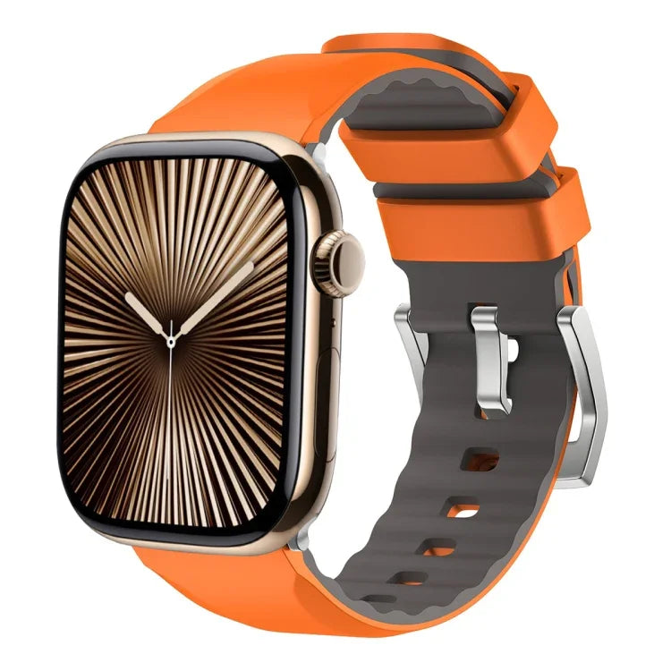 Zweifarbiges Silikonarmband, für Apple Watch Series 10 (42 mm), Apple Watch Series 10 (46 mm), Apple Watch SE (2023, 44 mm) und Apple Watch SE (2023, 40 mm)