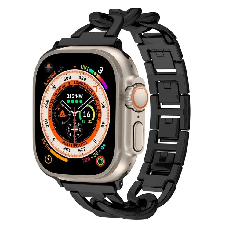 Quick-Release Metal Chain Watch Band, For Apple Watch SE 2023 44mm, For Apple Watch SE 2023 40mm, For Apple Watch Ultra 2 49mm, For Apple Watch Series 9 45mm, For Apple Watch Series 9 41mm, For Apple Watch Ultra 49mm, For Apple Watch Series 8 41mm     ...