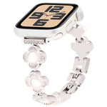 Metallarmband mit vierblättrigem Kleeblatt und Schnellverschluss, passend für Apple Watch SE 2023 (44 mm), Apple Watch SE 2023 (40 mm), Apple Watch Ultra 2 (49 mm), Apple Watch Series 9 (45 mm), Apple Watch Series 9 (41 mm), Apple Watch Ultra 49 mm ...