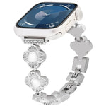 Metallarmband mit vierblättrigem Kleeblatt und Schnellverschluss, passend für Apple Watch SE 2023 (44 mm), Apple Watch SE 2023 (40 mm), Apple Watch Ultra 2 (49 mm), Apple Watch Series 9 (45 mm), Apple Watch Series 9 (41 mm), Apple Watch Ultra 49 mm ...