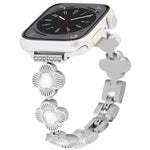 Metallarmband mit vierblättrigem Kleeblatt und Schnellverschluss, passend für Apple Watch SE 2023 (44 mm), Apple Watch SE 2023 (40 mm), Apple Watch Ultra 2 (49 mm), Apple Watch Series 9 (45 mm), Apple Watch Series 9 (41 mm), Apple Watch Ultra 49 mm ...