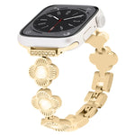 Metallarmband mit vierblättrigem Kleeblatt und Schnellverschluss, passend für Apple Watch SE 2023 (44 mm), Apple Watch SE 2023 (40 mm), Apple Watch Ultra 2 (49 mm), Apple Watch Series 9 (45 mm), Apple Watch Series 9 (41 mm), Apple Watch Ultra 49 mm ...