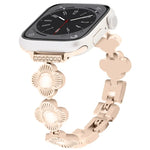 Metallarmband mit vierblättrigem Kleeblatt und Schnellverschluss, passend für Apple Watch SE 2023 (44 mm), Apple Watch SE 2023 (40 mm), Apple Watch Ultra 2 (49 mm), Apple Watch Series 9 (45 mm), Apple Watch Series 9 (41 mm), Apple Watch Ultra 49 mm ...