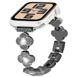 Metallarmband mit vierblättrigem Kleeblatt und Schnellverschluss, passend für Apple Watch SE 2023 (44 mm), Apple Watch SE 2023 (40 mm), Apple Watch Ultra 2 (49 mm), Apple Watch Series 9 (45 mm), Apple Watch Series 9 (41 mm), Apple Watch Ultra 49 mm ...
