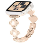 Metallarmband mit vierblättrigem Kleeblatt und Schnellverschluss, passend für Apple Watch SE 2023 (44 mm), Apple Watch SE 2023 (40 mm), Apple Watch Ultra 2 (49 mm), Apple Watch Series 9 (45 mm), Apple Watch Series 9 (41 mm), Apple Watch Ultra 49 mm ...