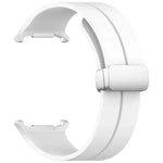 Für Samsung Galaxy Watch Ultra 47 mm / Ultra 2025 Groove Magnetisches Faltarmband mit silberner Schnalle aus Silikon
