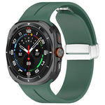 Für Samsung Galaxy Watch Ultra 47 mm / Ultra 2025 Groove Magnetisches Faltarmband mit silberner Schnalle aus Silikon