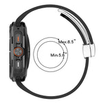 Für Samsung Galaxy Watch Ultra 47 mm / Ultra 2025 Groove Magnetisches Faltarmband mit silberner Schnalle aus Silikon
