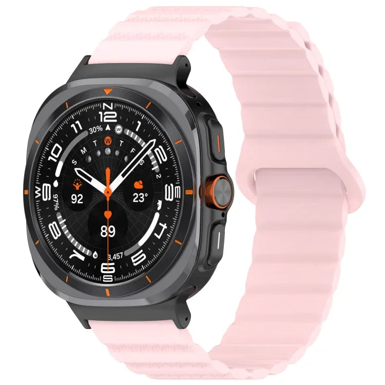 Für Samsung Galaxy Watch Ultra 47 mm, zweifarbiges magnetisches Silikonarmband mit Punktmuster