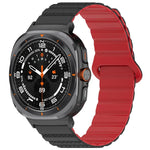 Für Samsung Galaxy Watch Ultra 47 mm, zweifarbiges magnetisches Silikonarmband mit Punktmuster