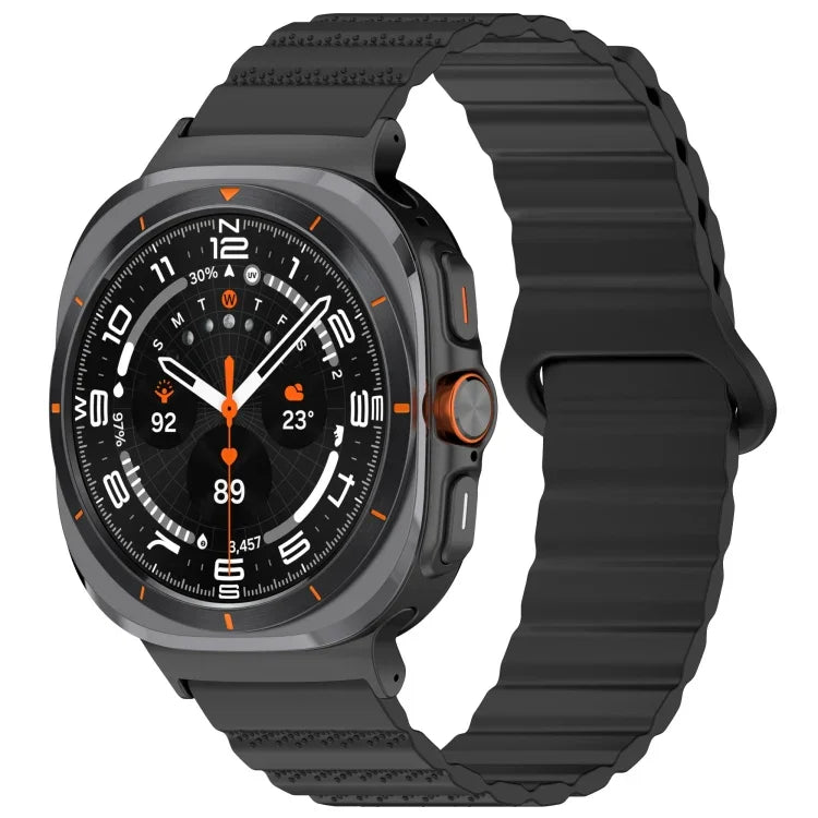 Für Samsung Galaxy Watch Ultra 47 mm, zweifarbiges magnetisches Silikonarmband mit Punktmuster
