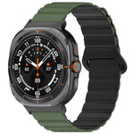 Für Samsung Galaxy Watch Ultra 47 mm, zweifarbiges magnetisches Silikonarmband mit Punktmuster