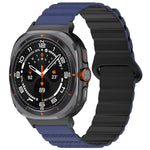Für Samsung Galaxy Watch Ultra 47 mm, zweifarbiges magnetisches Silikonarmband mit Punktmuster