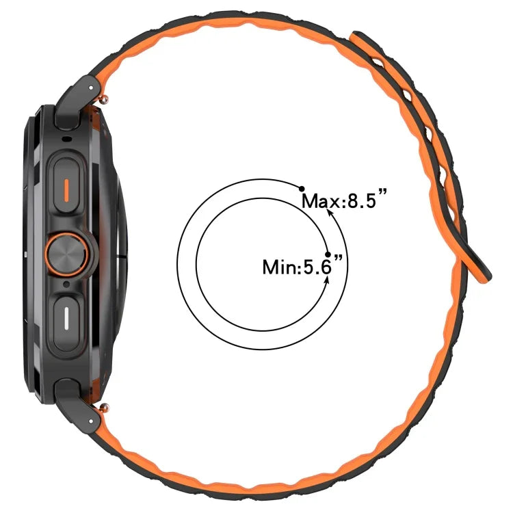 Für Samsung Galaxy Watch Ultra 47 mm, zweifarbiges magnetisches Silikonarmband mit Punktmuster