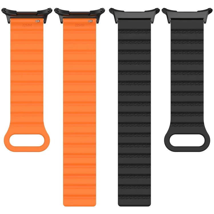 Für Samsung Galaxy Watch Ultra 47 mm, zweifarbiges magnetisches Silikonarmband mit Punktmuster